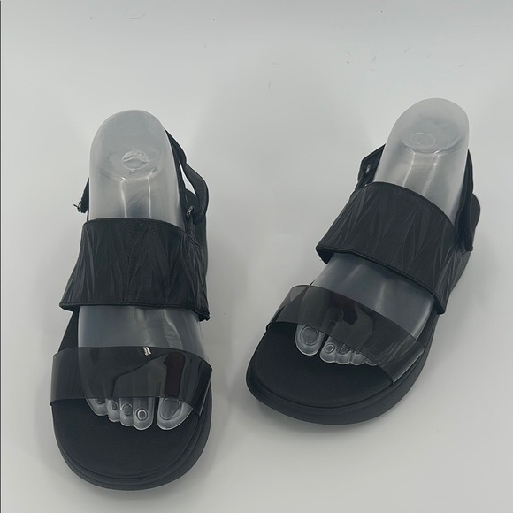 Vionic Black Platform Sandals Adjustable Ankle Strap Comfort Casual Shoes - Picture 1 of 15